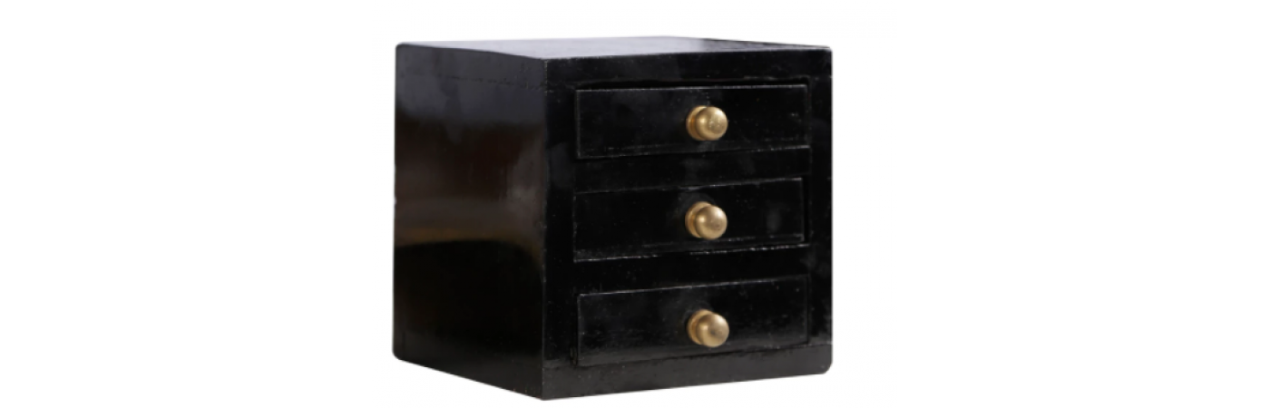 Wenge Vintage Table Collectible 3 Drawers